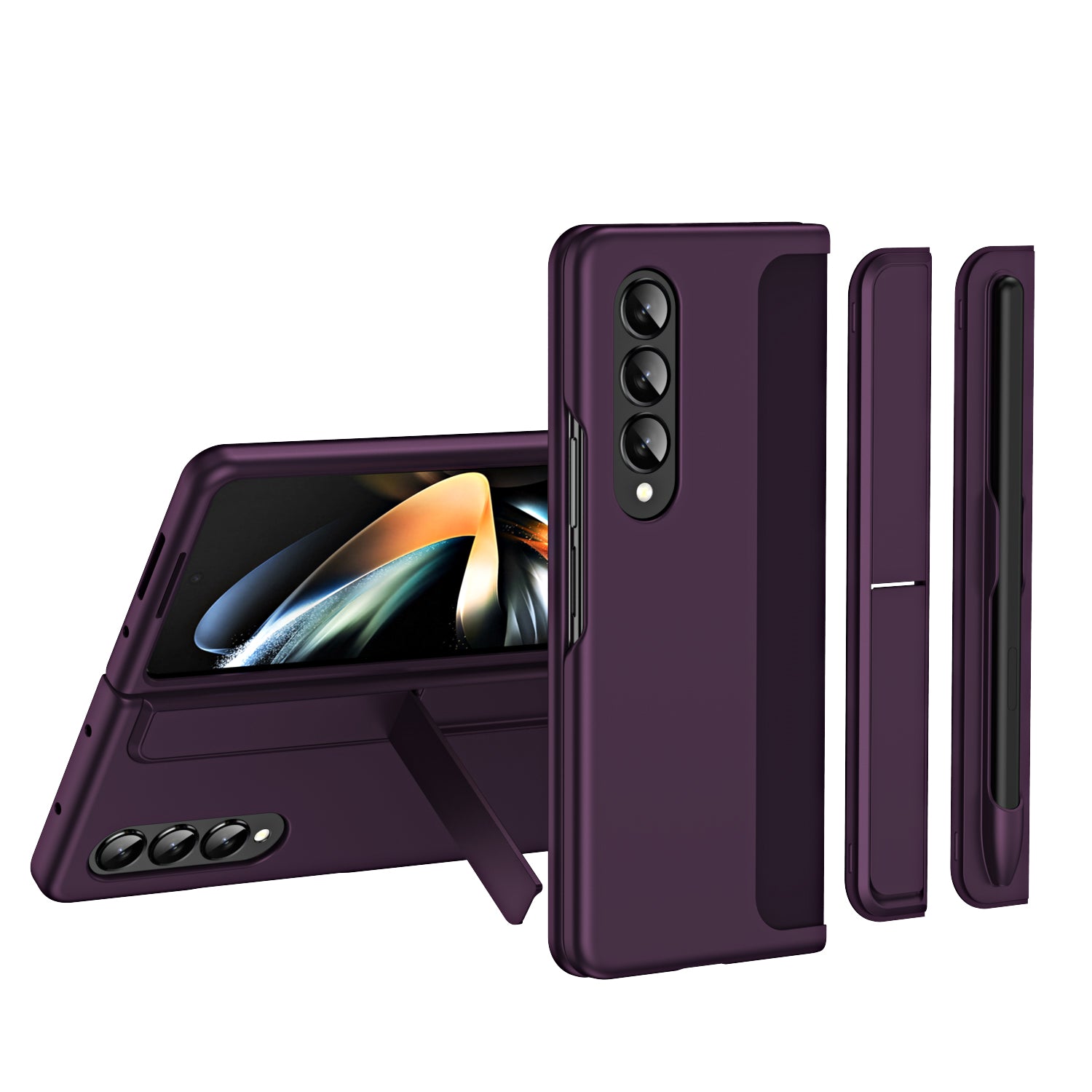 Slankt telefontaske til Samsung Galaxy Z Fold4 5G stødsikkert PC-kickstand-etui med blyantholder Slankt telefontaske til Samsung Galaxy Z Fold4 5G stødsikkert PC-kickstand-etui med blyantholder